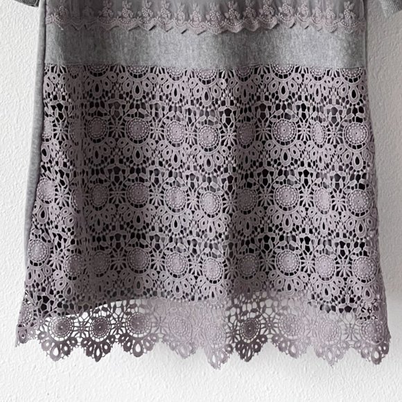 SUNDANCE Gray Crochet Lace Tunic/Sweater Dress - Picture 6 of 12